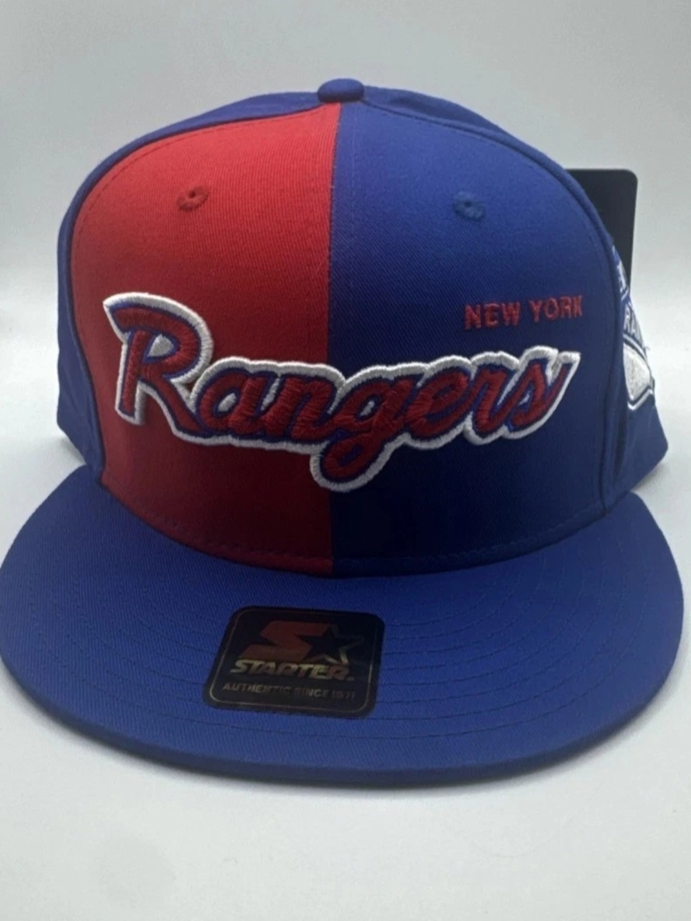 NHL New York Rangers Two-Tone Red and Blue Starter Snapback Hat